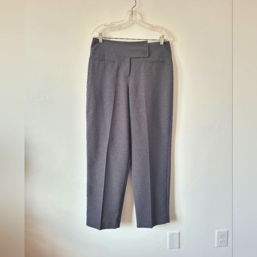Larry Levine Sport Stretch Straight Leg Trouser Pants Gray Office Women Size 12